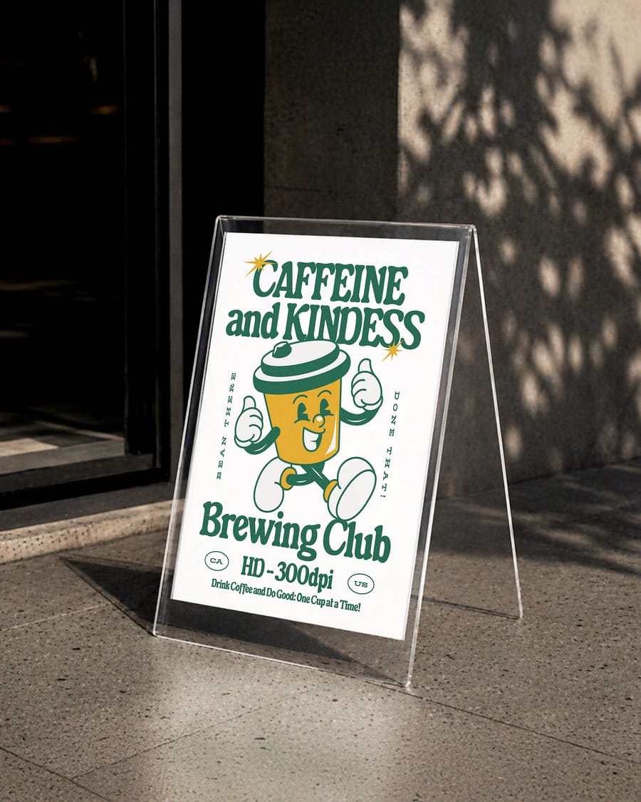 Transparent A Frame Sign Mockup