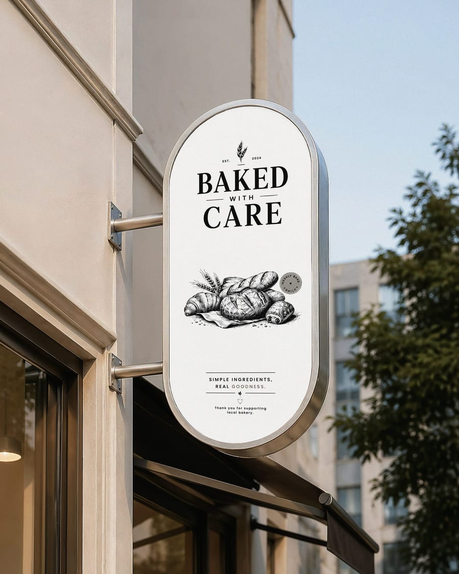Vertical Bakery Signboard Mockup