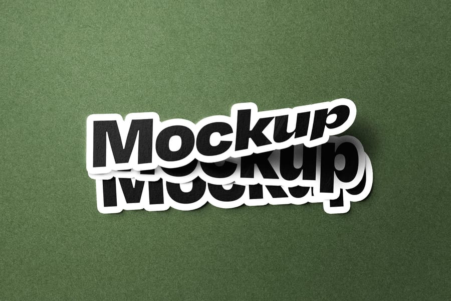 Basic Stacked Olive Green Sticker Mockup
