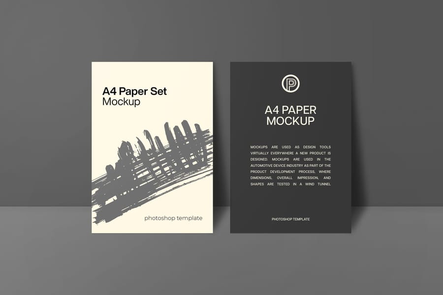 A4 Paper Set Mockup