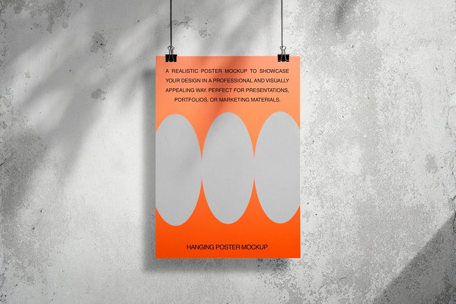 Authentic Hanging Poster Mockup