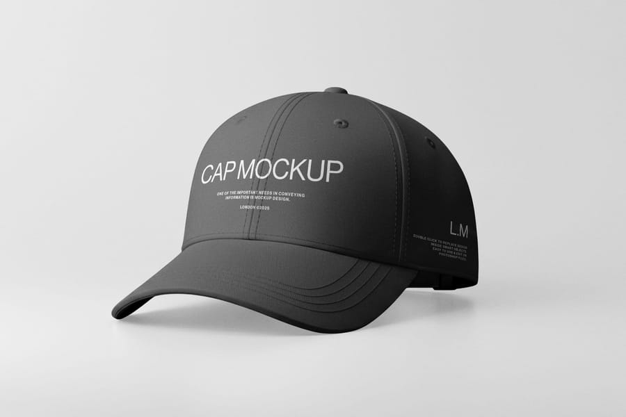 Black Brand Realistic Cap Mockup
