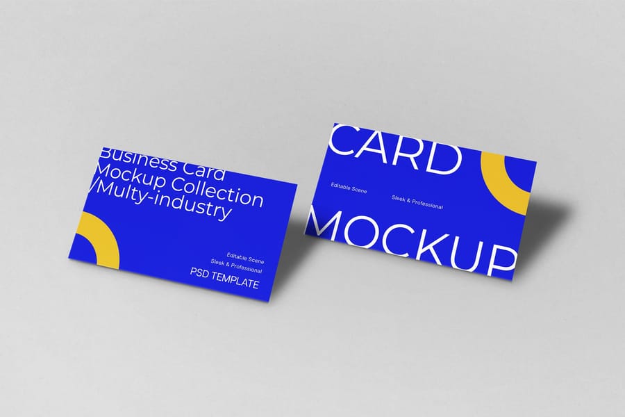 Bold Blue Business Card Mockup