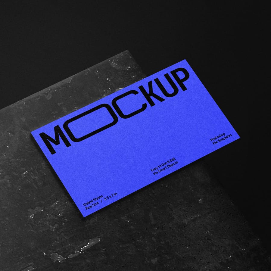 Business Card Mockup on Marble Background