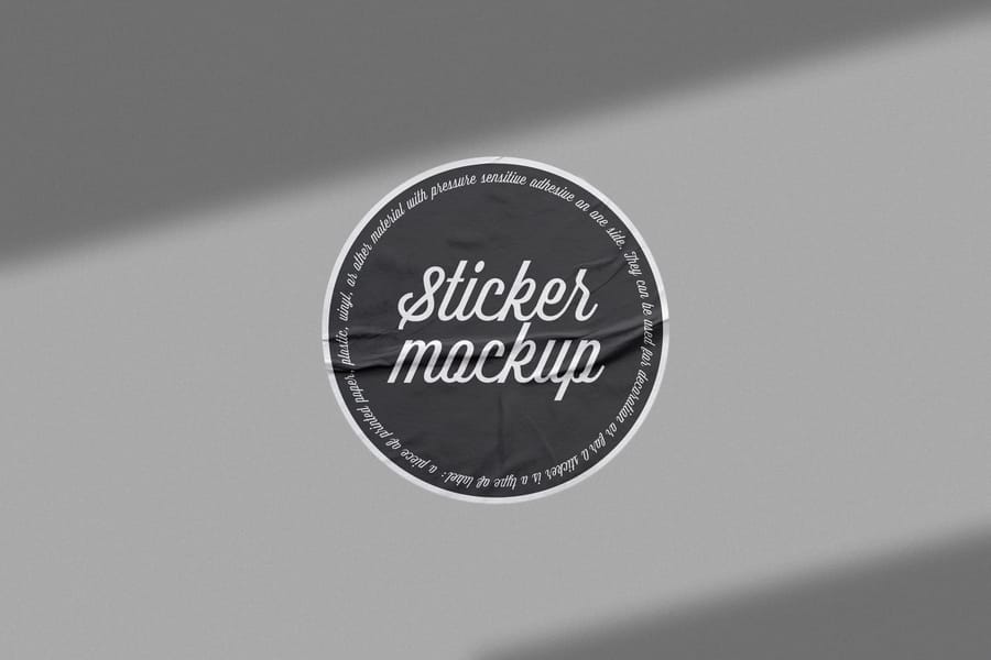 Centered Black Script Sticker Mockup