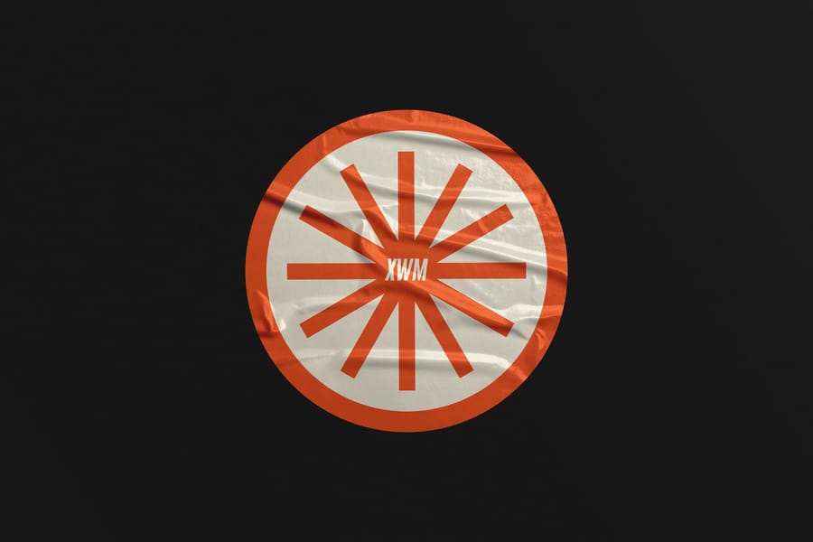 Centered Glued Vivid Sticker Mockup