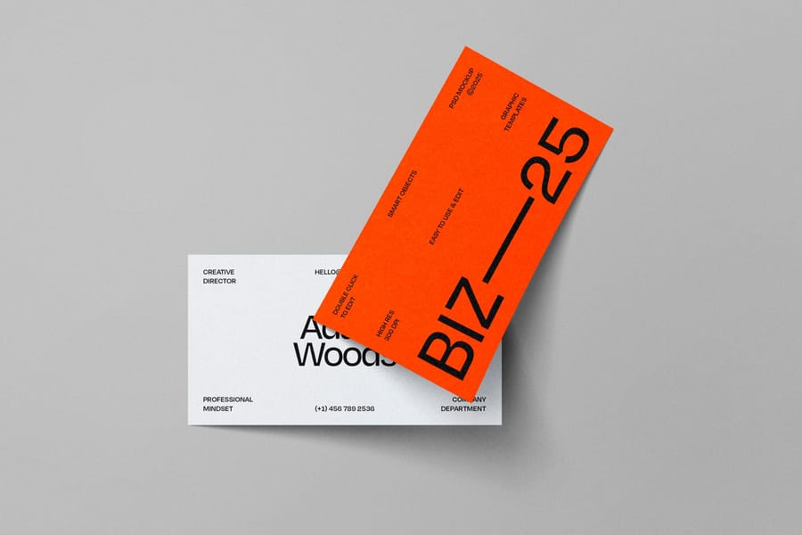 Clean Corporate Stationery Business Card Mockup Set
