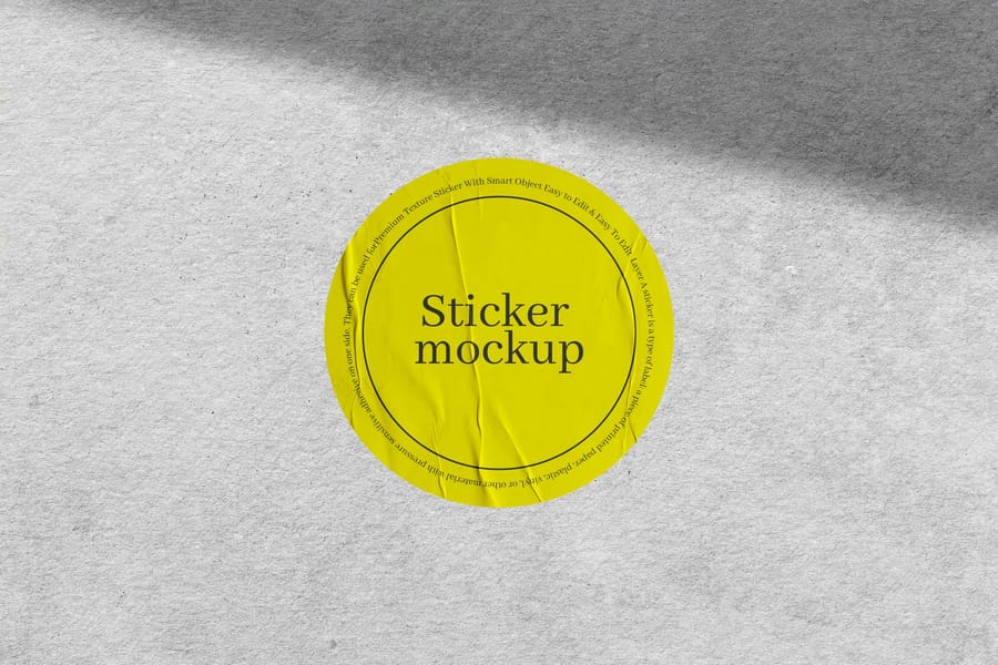 Concrete Yellow Decal Sticker Mockup