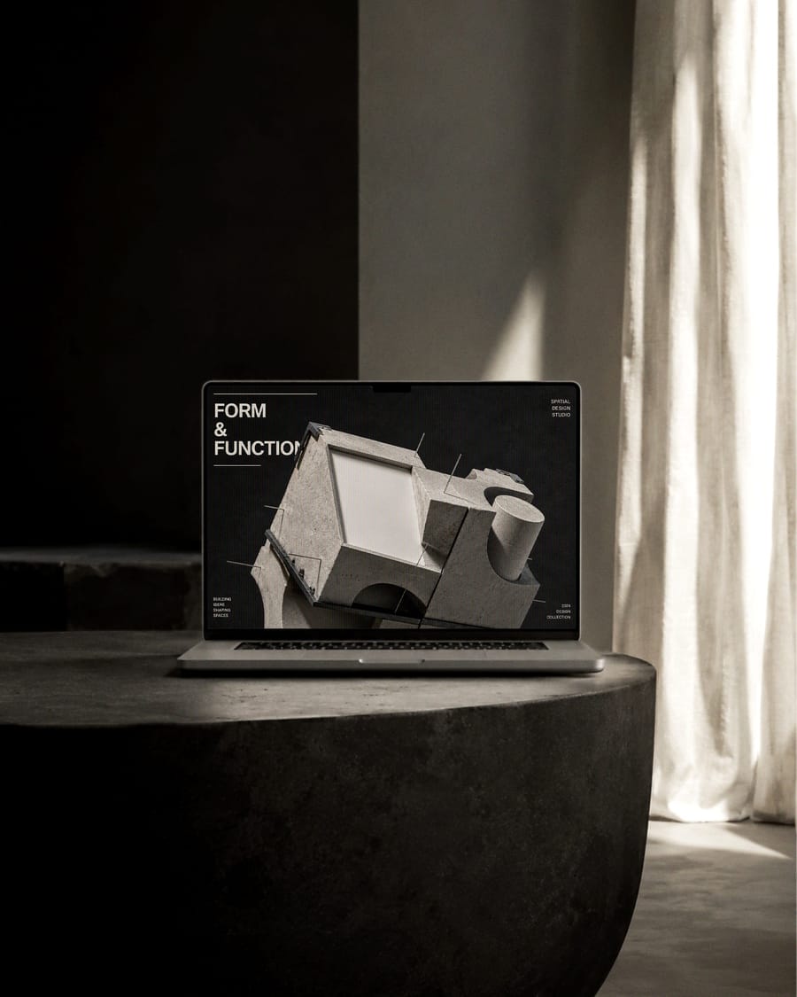 Architectural Laptop Mockup with Soft Natural Light