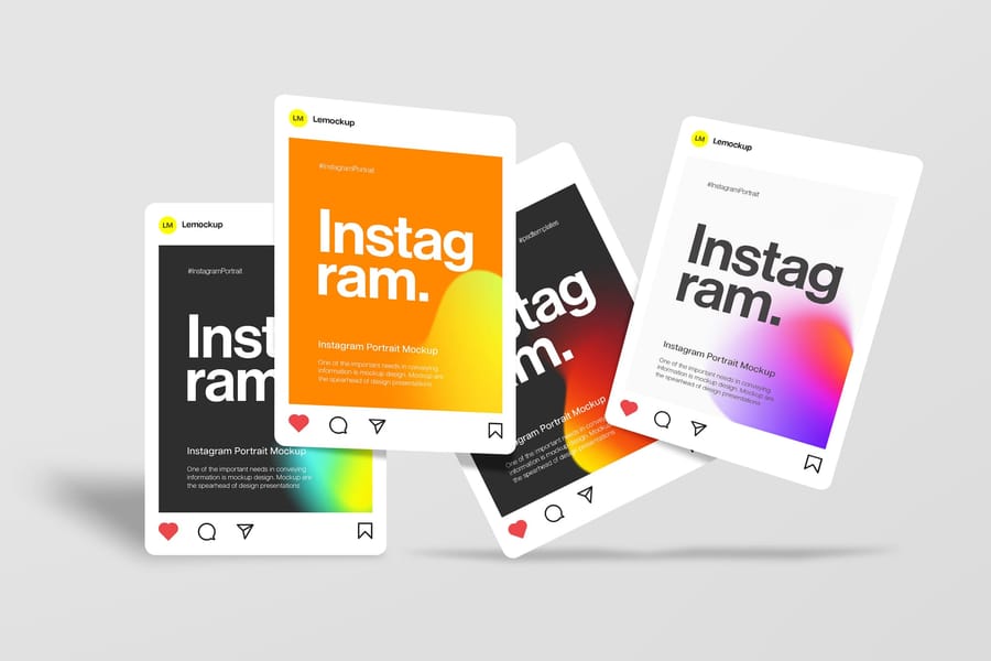 Creative Four Floating Deck Instagram Post Mockup