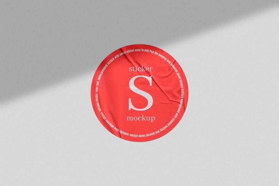 Crimson Letter S Decal Sticker Mockup