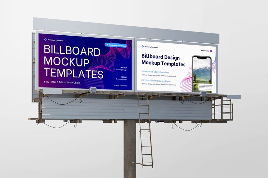 Double Billboard Right View Mockup