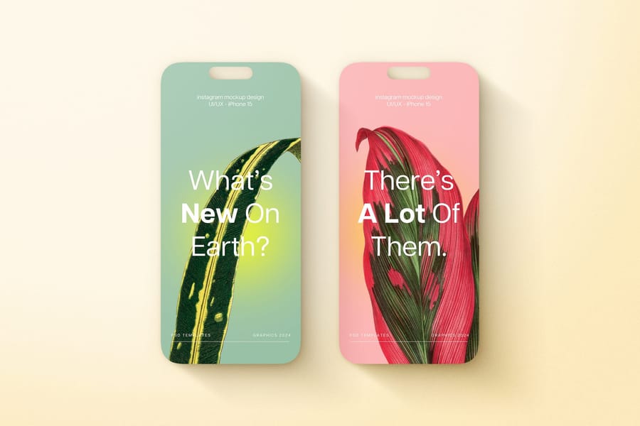 Duo Nature Concept iPhone Screen UI Instagram Story Mockup