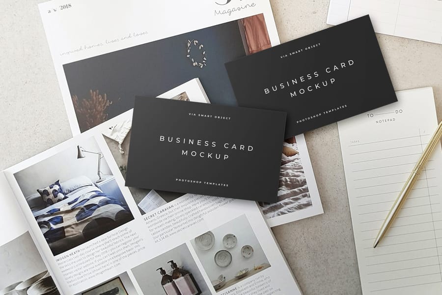 Editorial Business Card Mockup