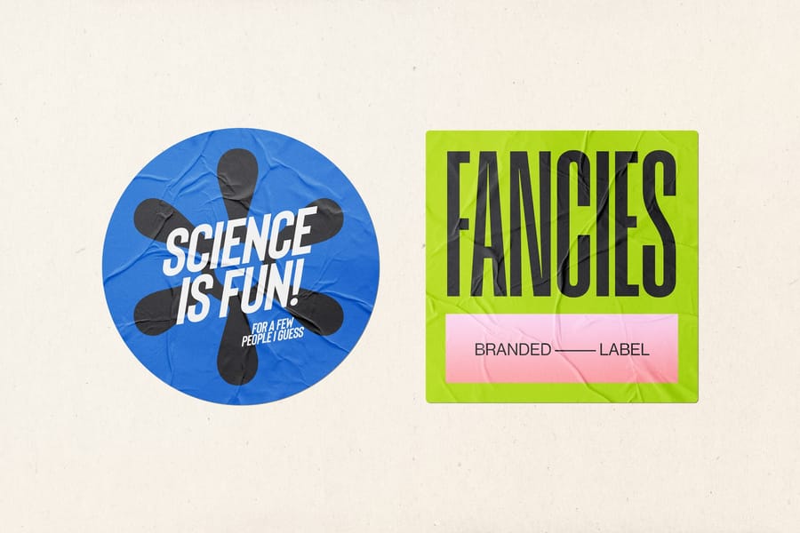 Exclusive Blue and Lime Sticker Duo Mockup