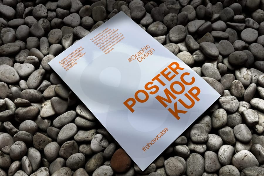A4 Paper And Square Mockup Lean On Dark Orange Background