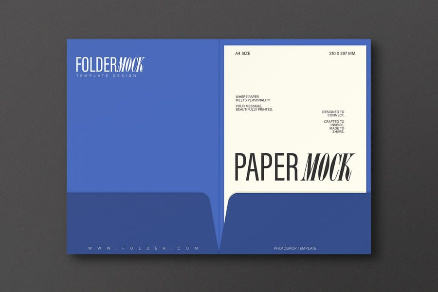 Folder & A4 Paper Mockup