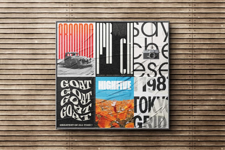 Glued Billboard Poster Mockup