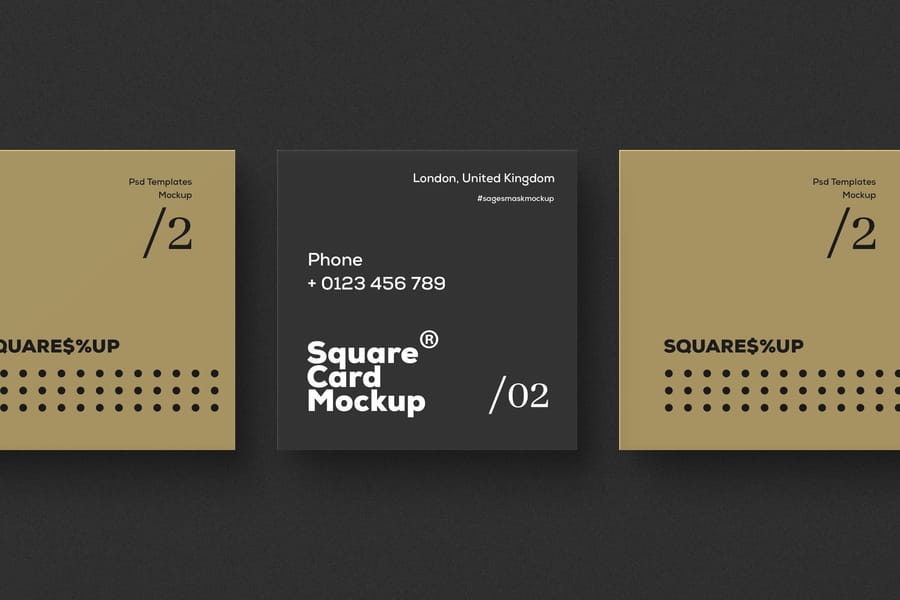 Gold and Black Triptych Instagram Post Mockup