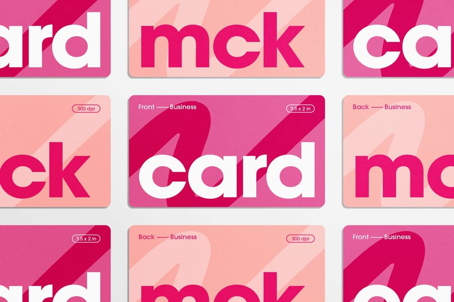Grid Layout Business Card Mockup Collection