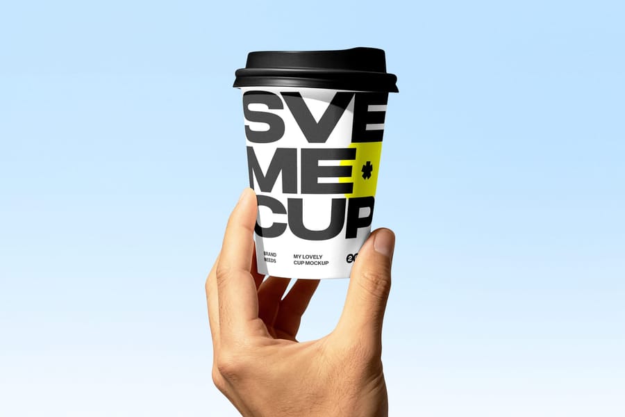 Hand Holding Paper Cup Coffee Mockup