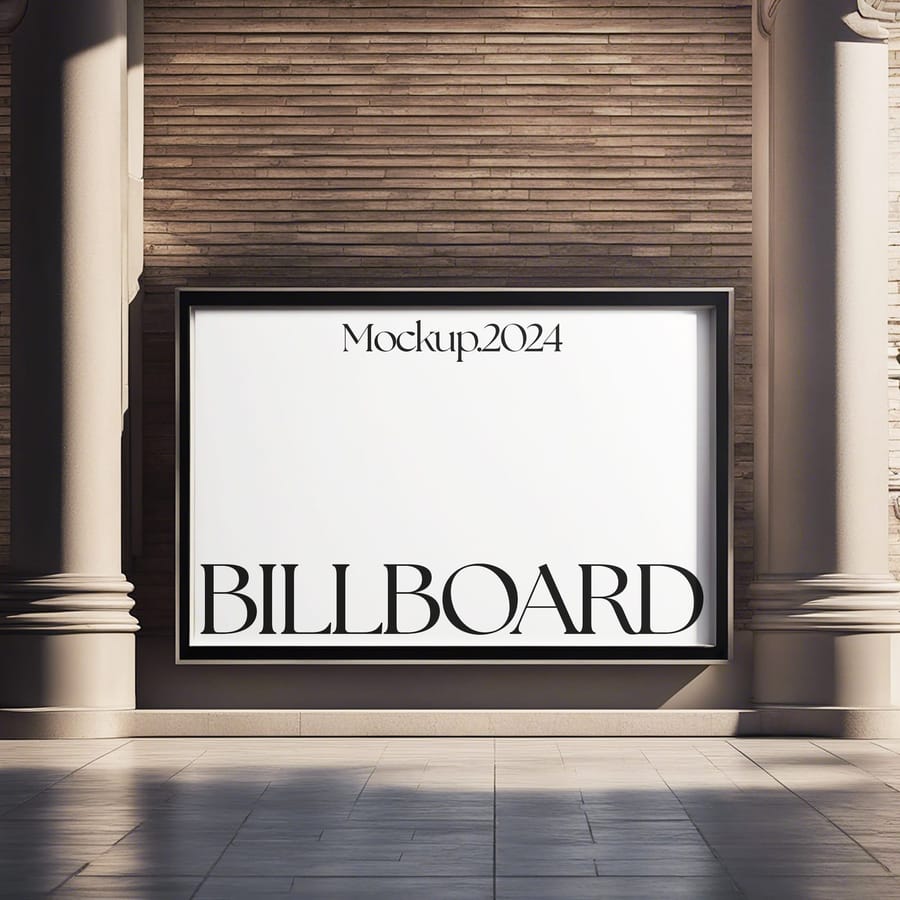 Indoor Huge Building Billboard Sign Mockup