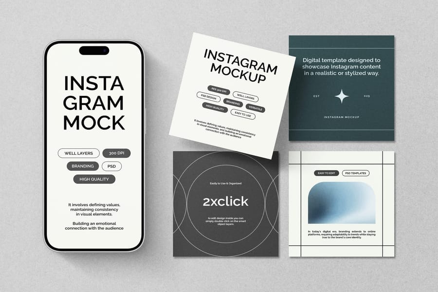 Instagram Mockup with Iphone