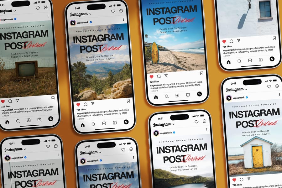 Instagram Portrait Board Mockup