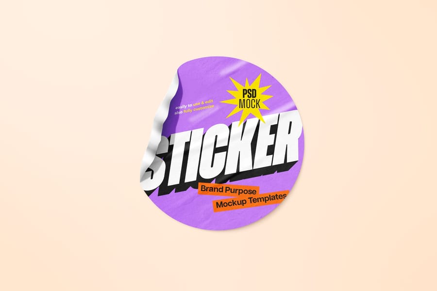 Lavender Peeling Purple Starburst Sticker