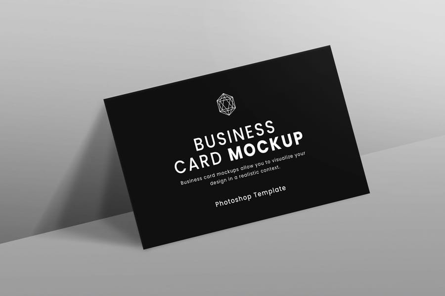 Minimal Black Business Card Mockup