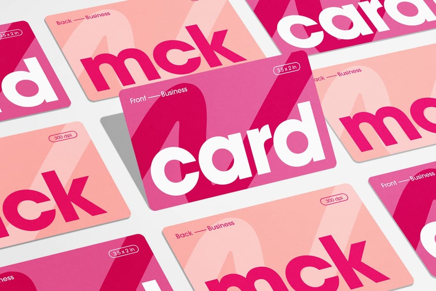 Minimal Grid Business Card Mockup Set