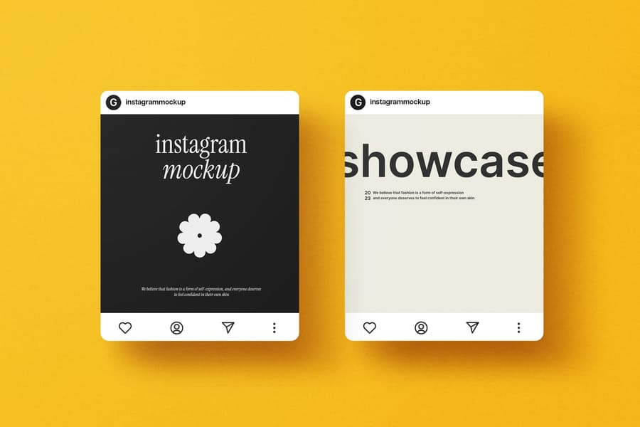 Minimal Side By Side Square Instagram Post UI Mockup