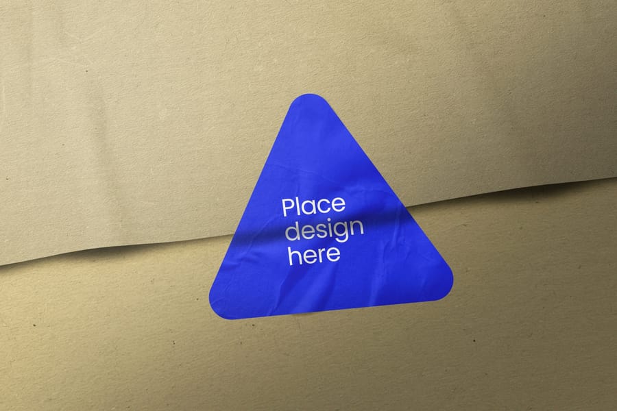 Minimalist Triangle Envelope Decal Sticker Stamp Mockup