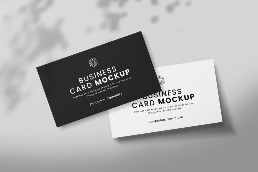 Modern Black & White Business Card Mockup