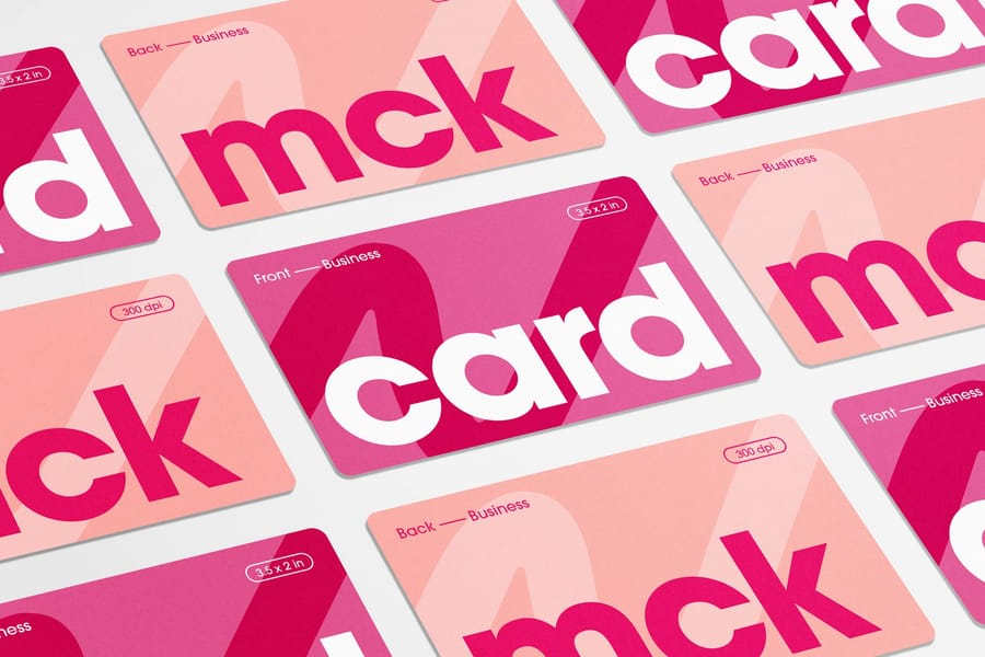 Modern Business Card Grid Presentation Mockup