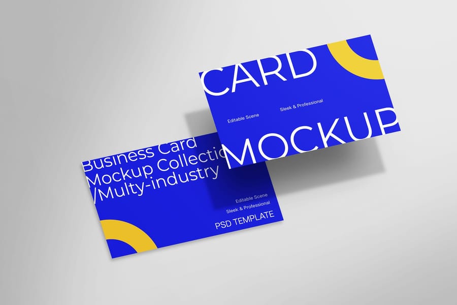 Modern Geometric Business Card Mockup Presentation