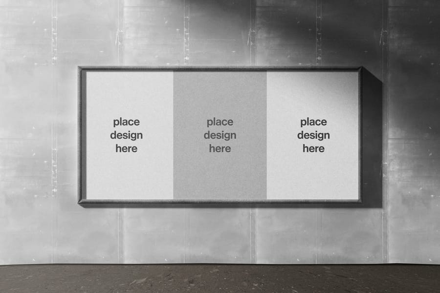 Monochrome Simple Billboard Sign Poster Mockup