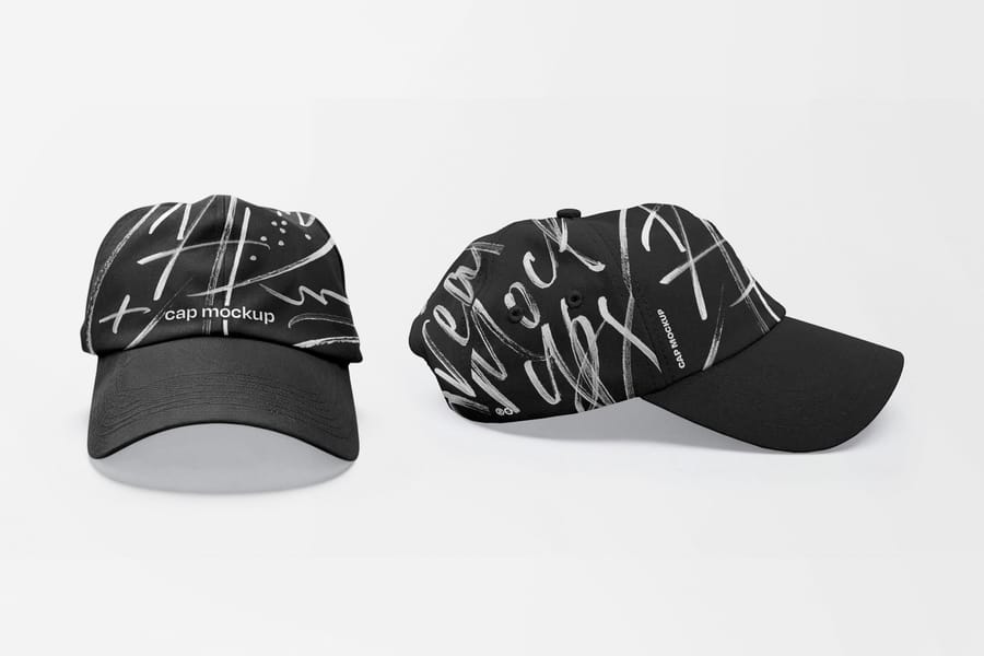 Multi Angle Black Cap Mockup