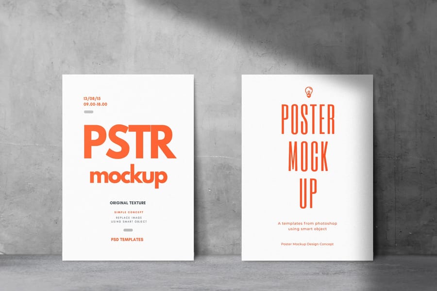 Two Poster Mockup Realistic Background