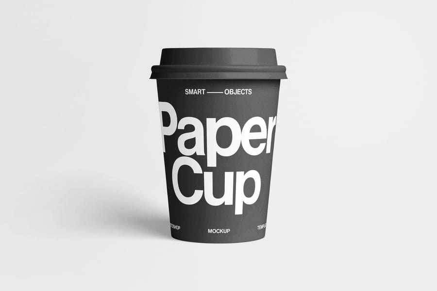Premium Branding Mono Paper Cup Coffee Mockup