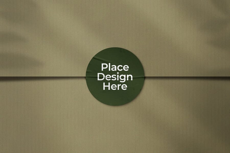 Premium Centered Green Stamp Sticker Mockup