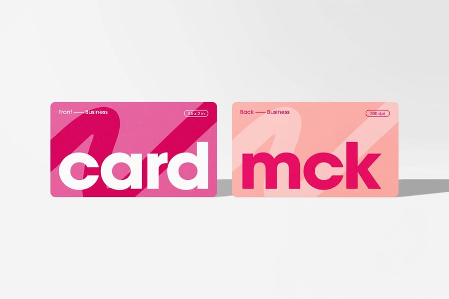 Rounded Corner Business Card Mockup Set
