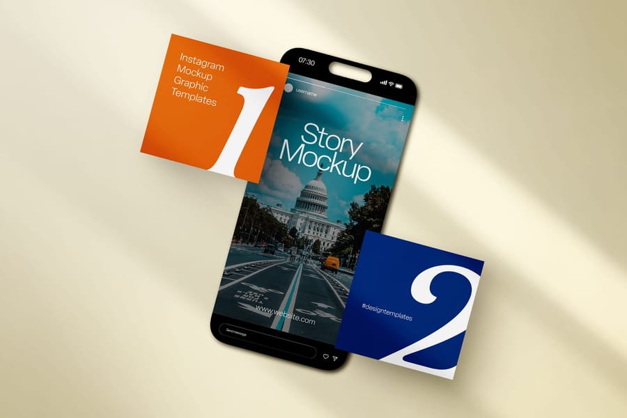 Shadowed Overlay Instagram Post Mockup