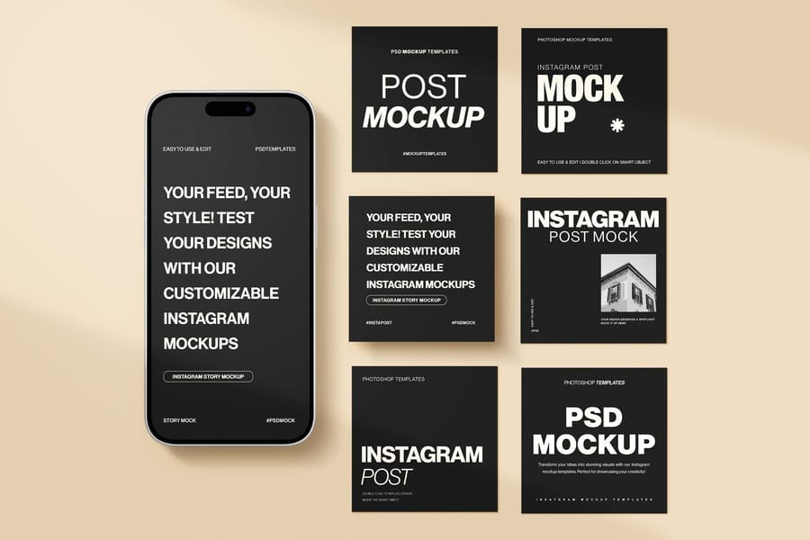 Side By Side Dashboard Instagram Story and Post UI Mockup