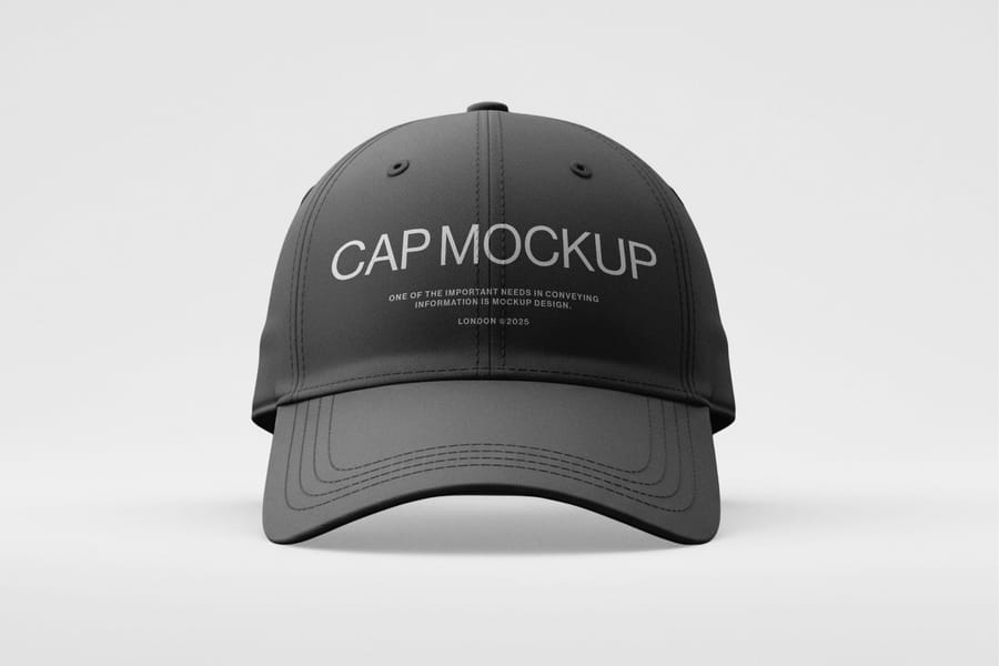 Signature Black London Realistic Cap Mockup Set