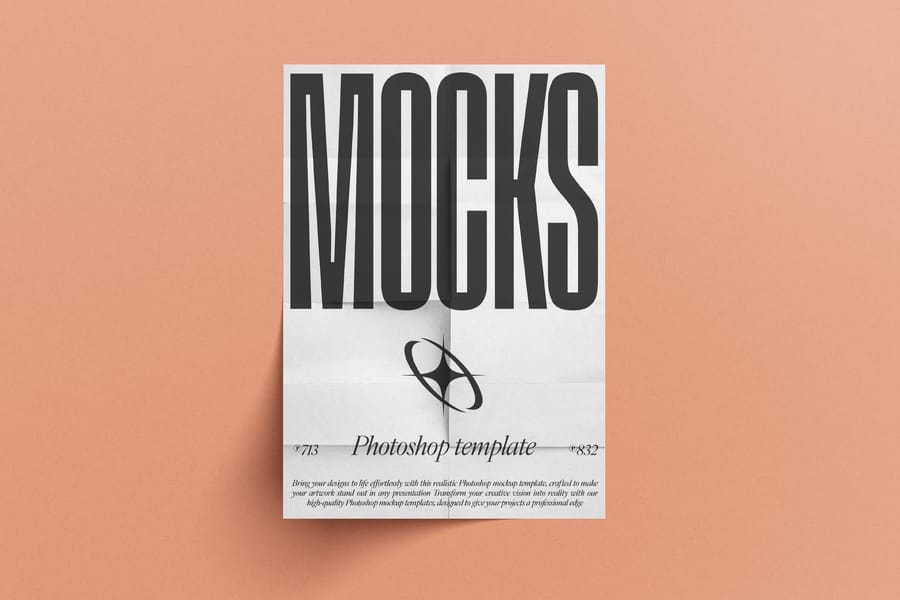Simple Folded Paper Mockup