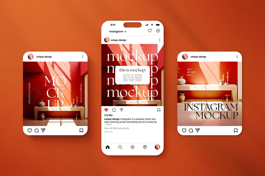 Sinopia iPhone Screen UI Instagram Post Mockup