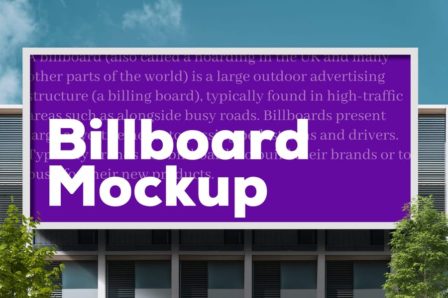 Sky View Rectangle Billboard Mockup