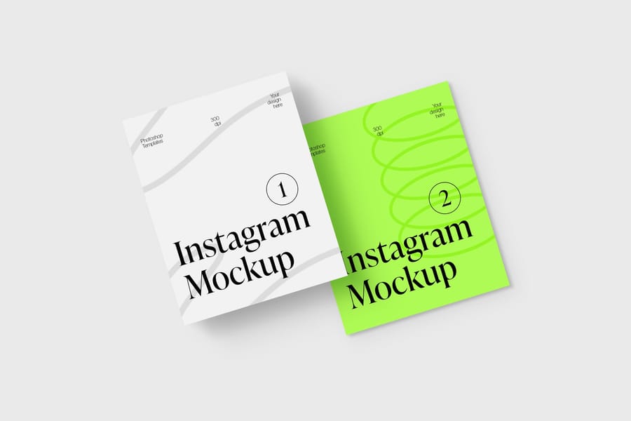 Slanted Twin Card Social Media Post UI Mockup