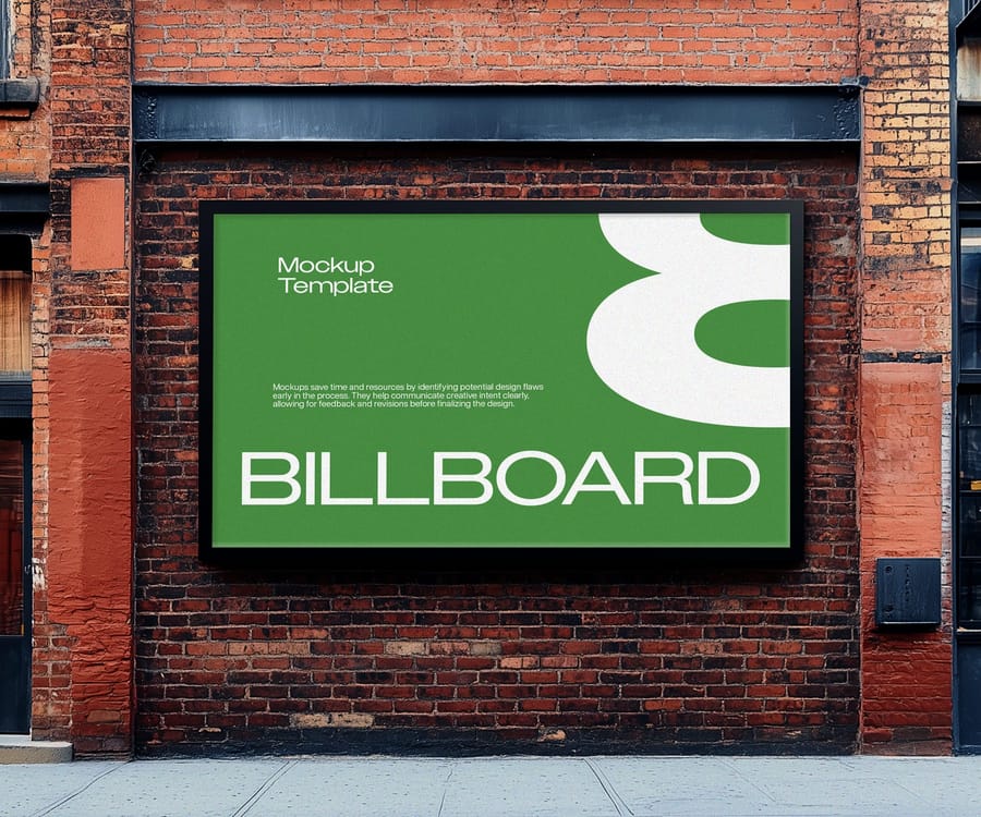 Urban Street Billboard on Brick Wall Mockup
